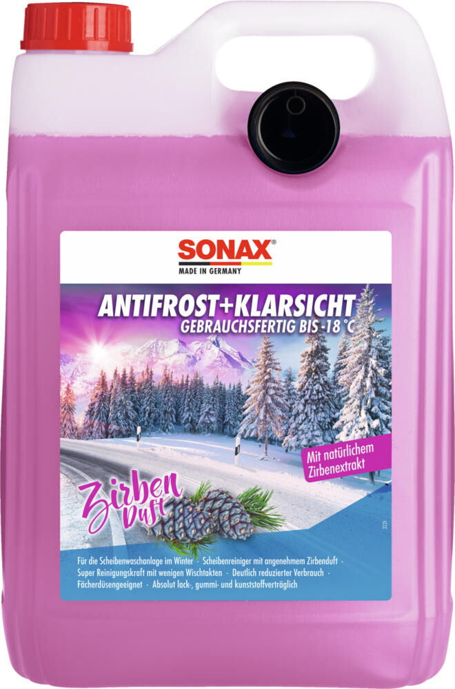 Sonax frostbeskyttelse frontrute frostbeskyttelse klarsikt. antirefleksutsikt 5 l -18c zirbe