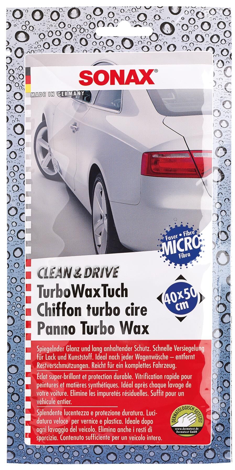Sonax paint preservation clean drive turbowax clean drive cloth