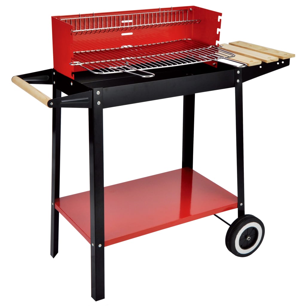 HI HI Barbecue cart charcoal 88x44x83 cm red