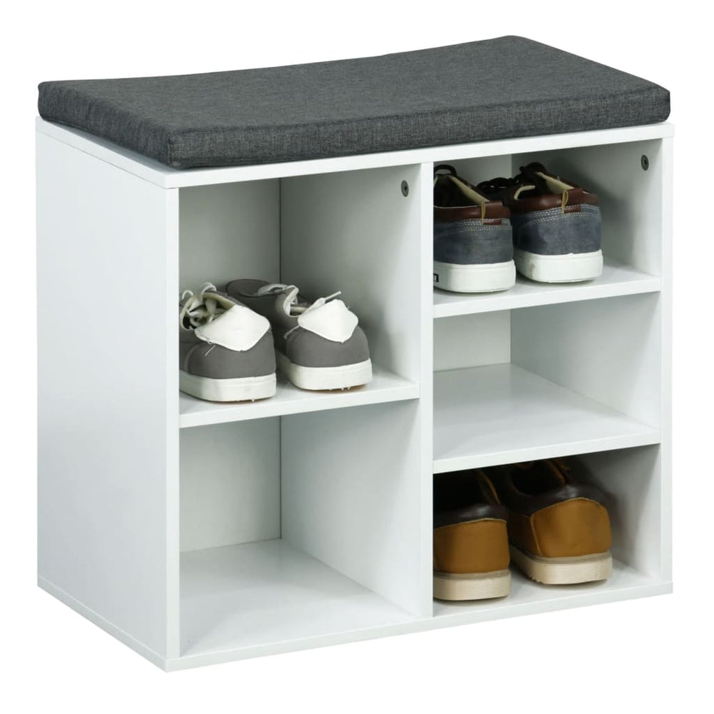 Scarpiera Hi con cuscino 51,5x29x48 cm bianca