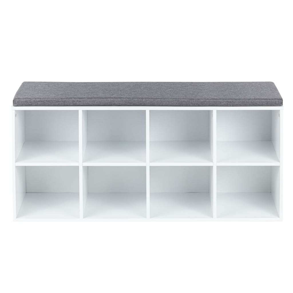 Hi Hi Schuhregal mit Kissen 103,5x29x48 cm Weiß