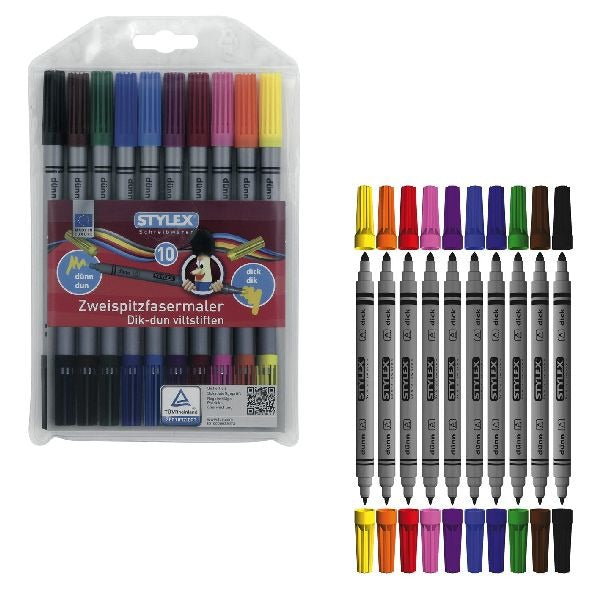 Toppoint duo felt-tip pens 10 pieces