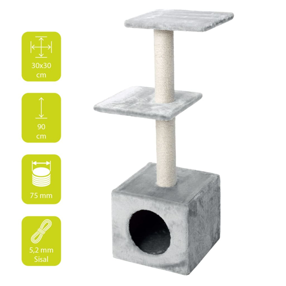 Ebi cat scratching post palazzo classic 30x30x90 cm gray