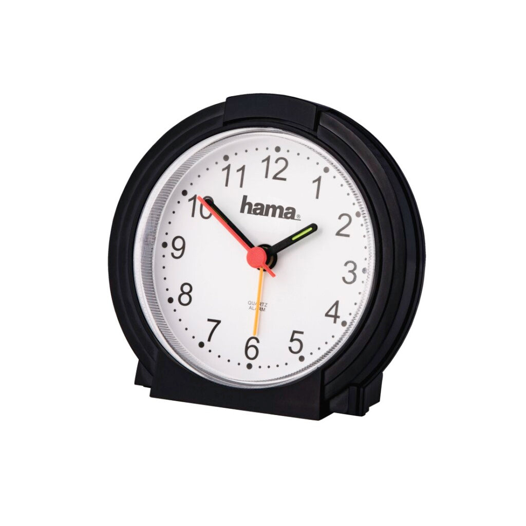 Hama classic alarm clock, low noise, black and white