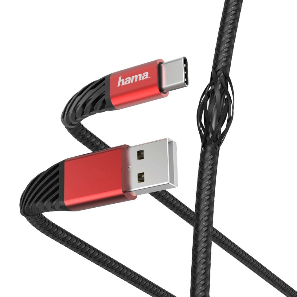 Hama Ladedatenkabel USB-A USB-C 1,5 M Schwarz Rot