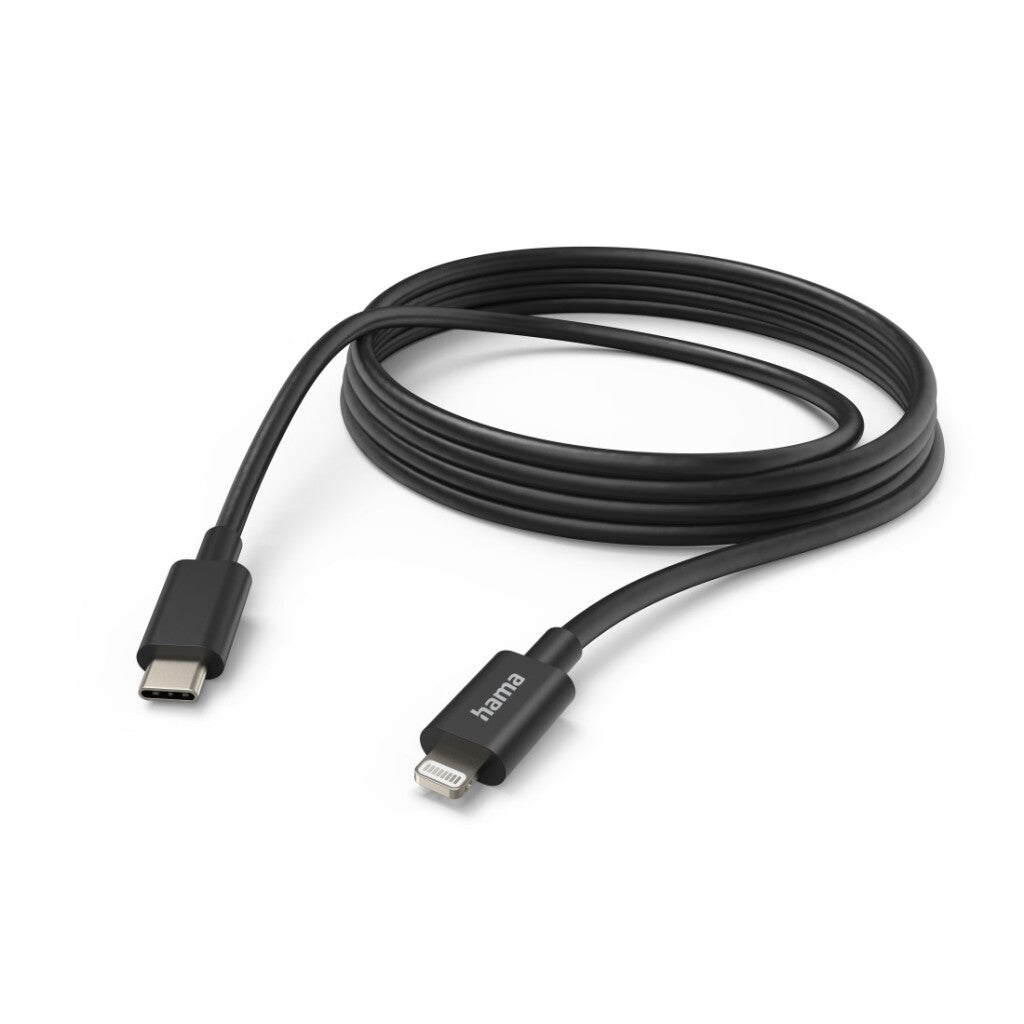 Hama charging cable USB-C - Lightning 3 m black