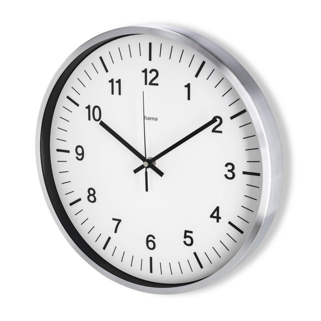 Hama radio-controlled wall clock shiny ø 35cm aluminum