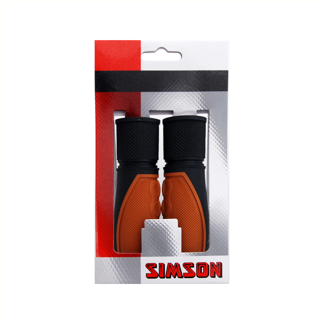Simson Full Grip Handles - 92mm - Black-Gray