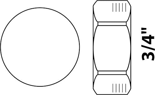 Tapa terminal de latón Kirchhoff, lisa, con junta 3 4, para salida del colector - 988524655