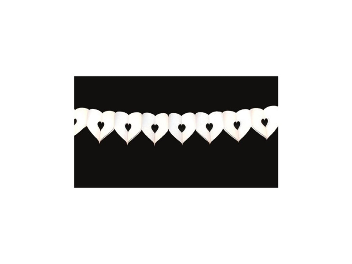 Haza guirlande hart wit 6 mtr