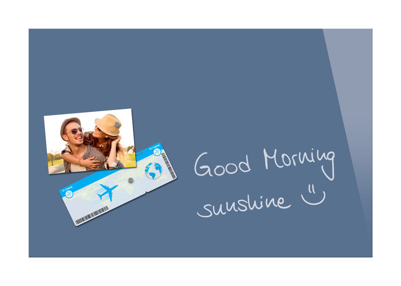 Sigel si-b1207 стъклена магнитна дъска be!board прахообразно синьо 600x400x9mm вкл. 2 магнита