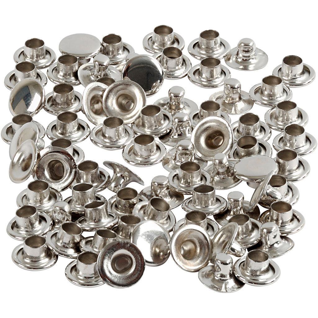 Creativ company rivets, d 7 mm, silver, 50 pieces 1 box