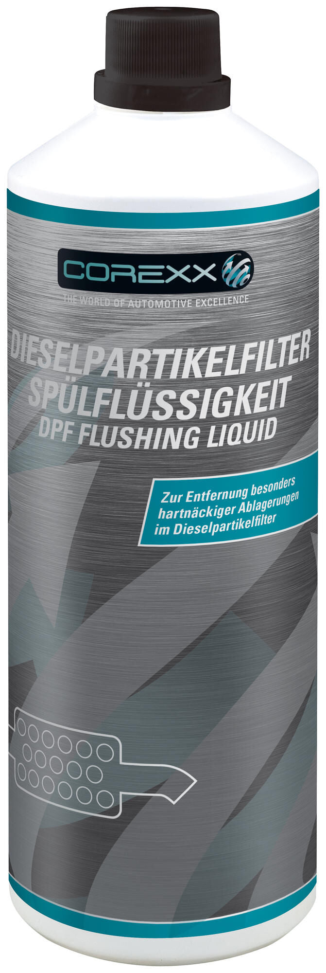 Corexx additive flushing fluids for DPFs. DPF flushing fluid 1 L