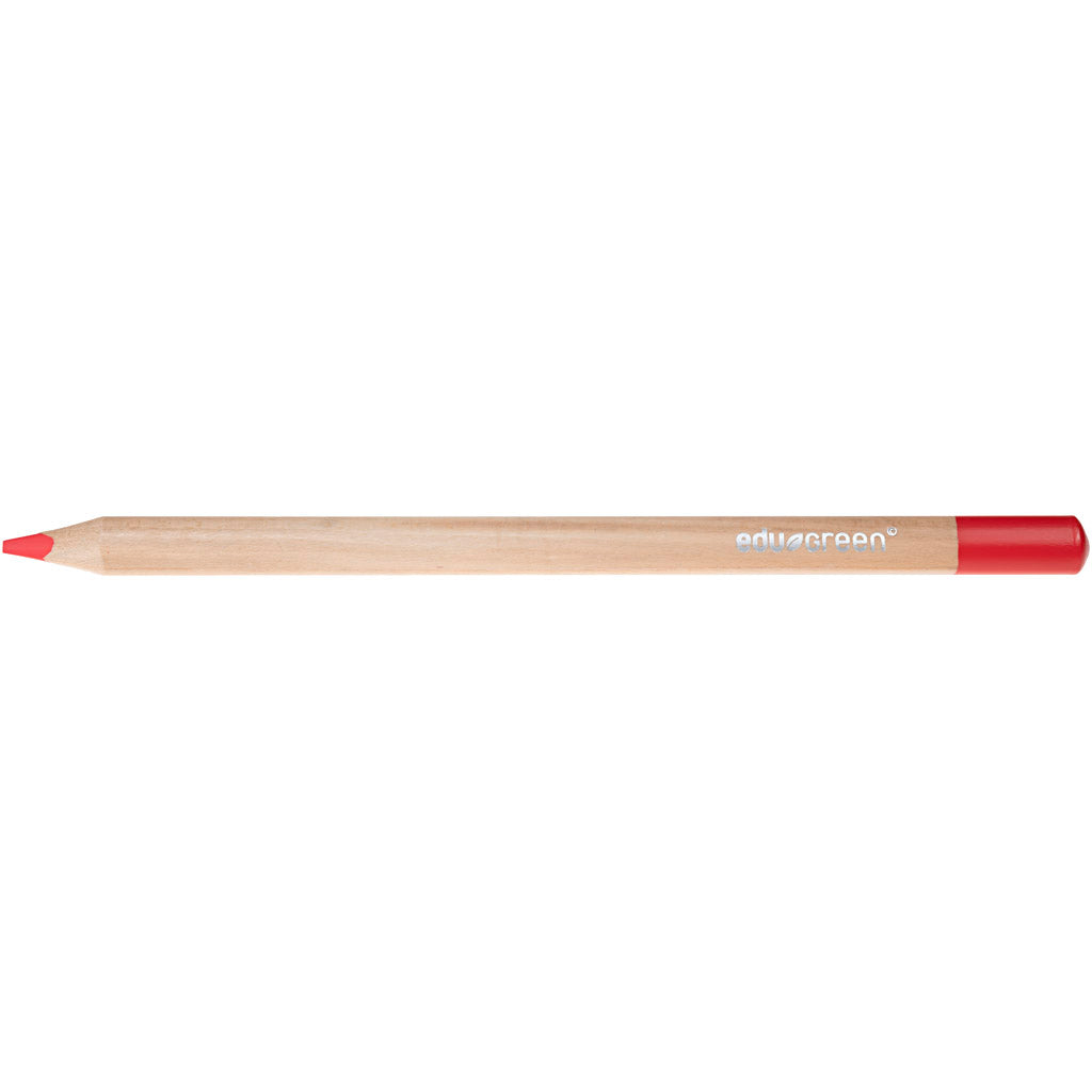 Edu3 edugreen jumbo kleurpotloden, vulling 5 mm, rood, 10 stuk 1 doos