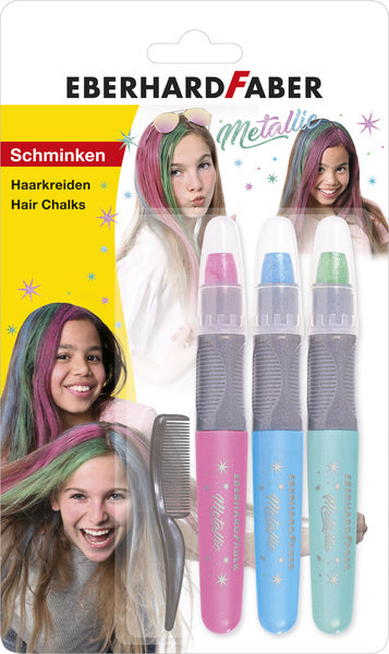 Eberhard faber ef-579205 hair chalk metallic colors 3 pieces