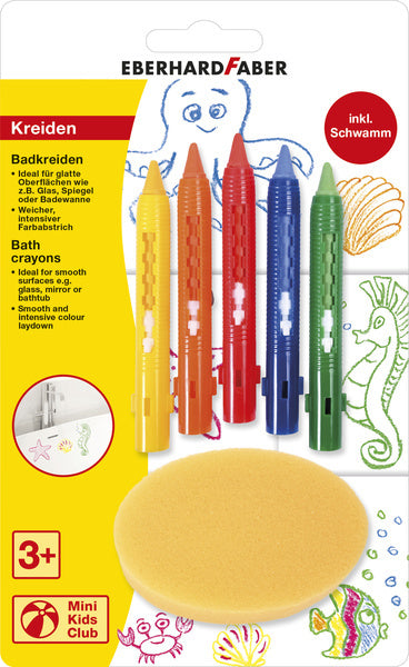 Eberhard faber ef-524105 bath crayons with sponge 5 pieces
