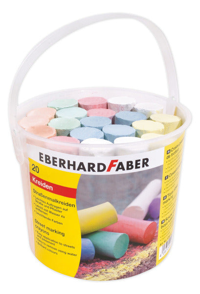 Eberhard faber ef-526512 sidewalk chalk bucket with 20 crayons