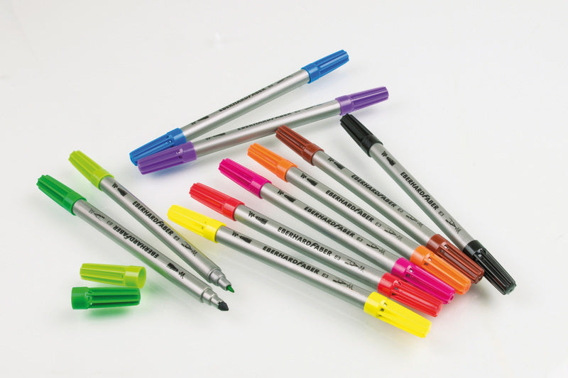 Eberhard faber ef-550010 felt-tip pens duo 0.8+1-3mm assorted case of 10 pieces