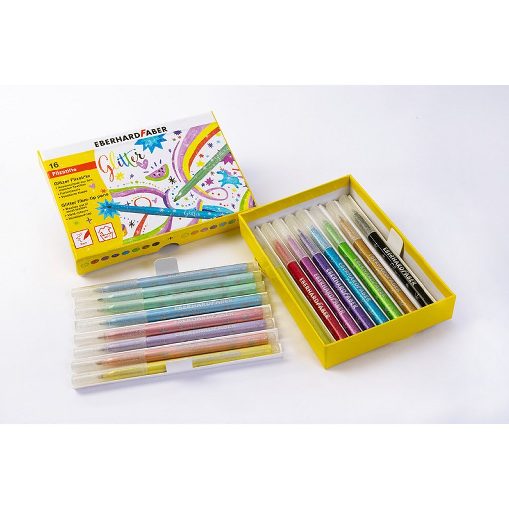 Eberhard faber ef-551016 felt-tip pens glitter box 16 colors