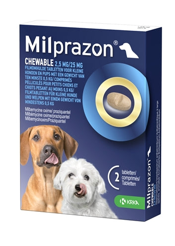 Krka Milprazon chewable deworming tablets for dogs