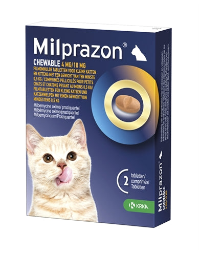 Krka Milprazon chewable deworming tablets for cats