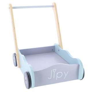 Jipy wooden block cart with plain wooden blocks