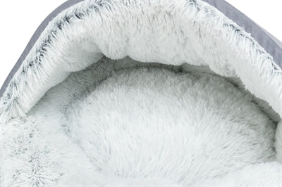 Trixie dog basket donut harvey gray white-black