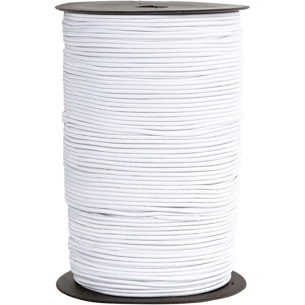 Creativ company elastic cord, thickness 2 mm, white, 250 m 1 roll