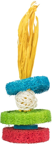 Trixie Luffa rings with rattan ball and wooden disc natural