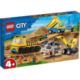 Lego City 60391 Dump Truck, Construction Truck, and Demolition Crane