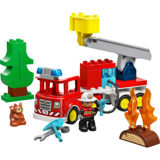 Lego duplo town 10473 brandweertruck met slang en brandweerman