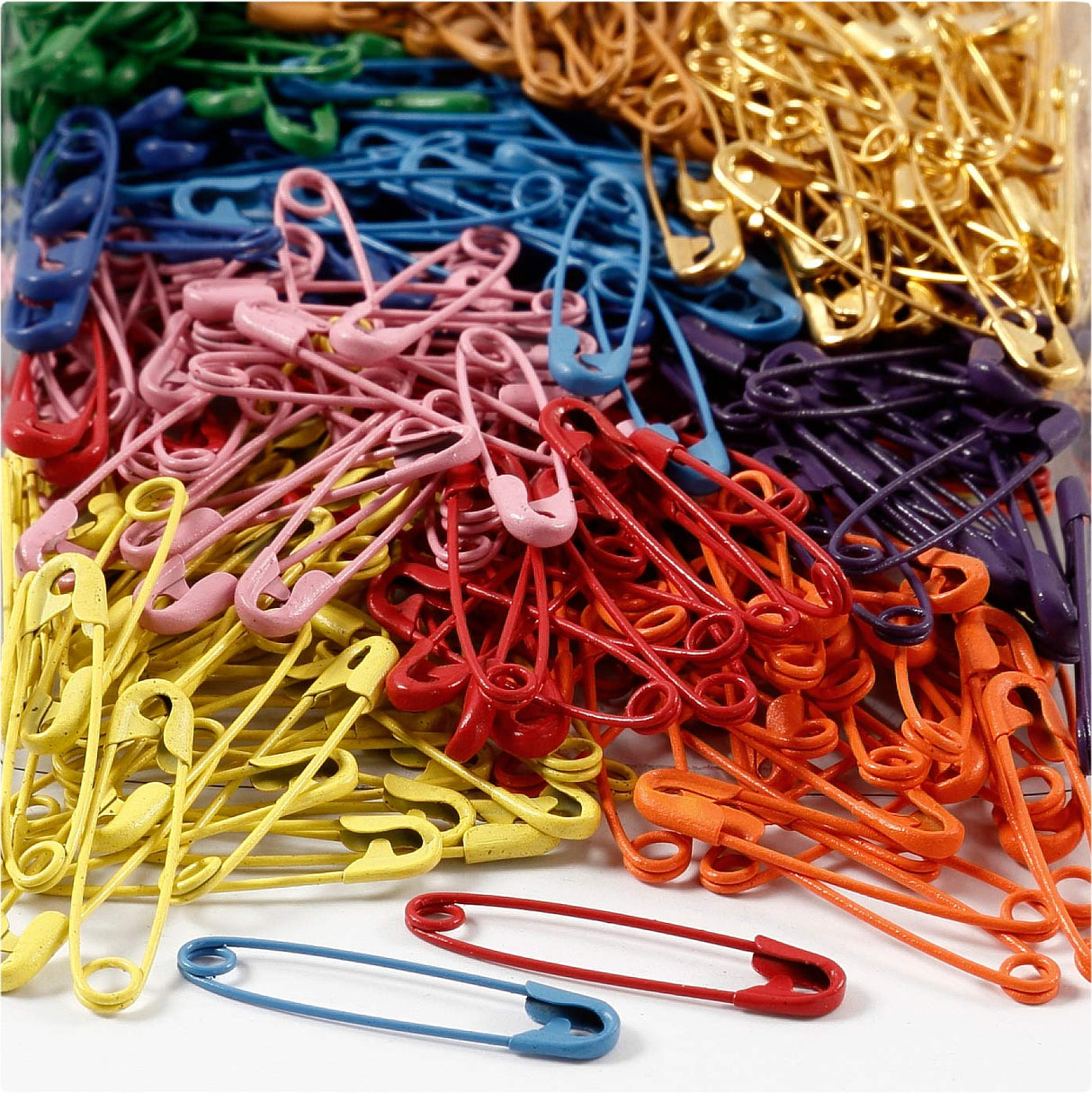 Creativ company safety pins, l: 34 mm, thickness 0.8-1.00 mm, 10x100 pieces 1 box