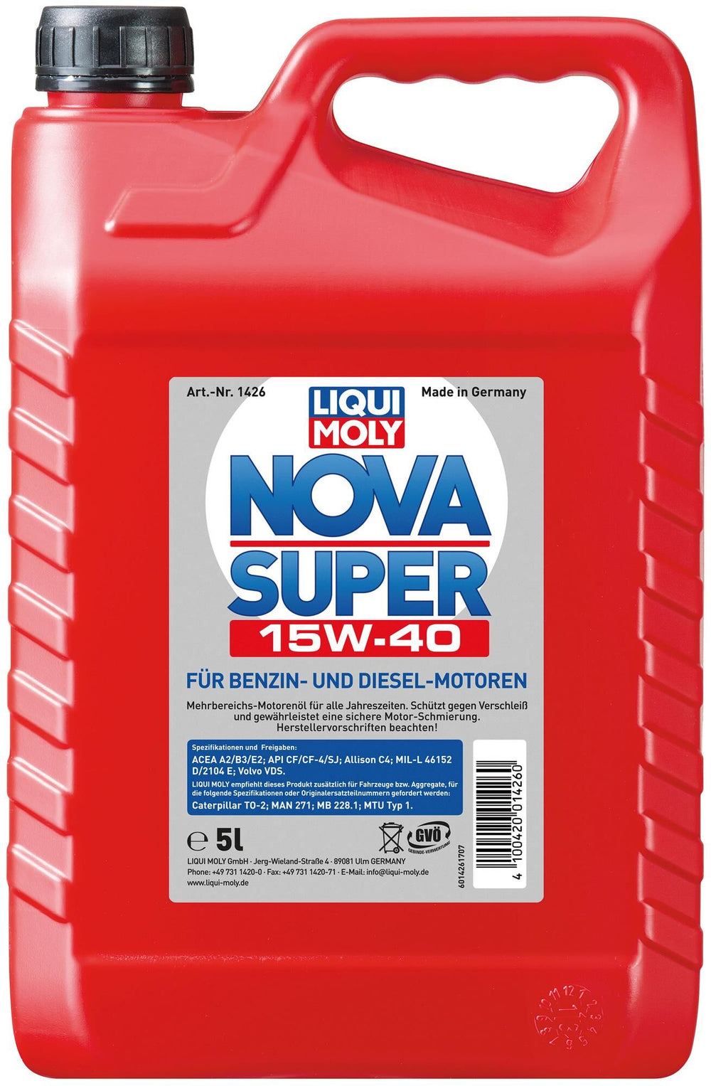 Liqui moly motor oil nova super nova super 15w-40 5 ltr.