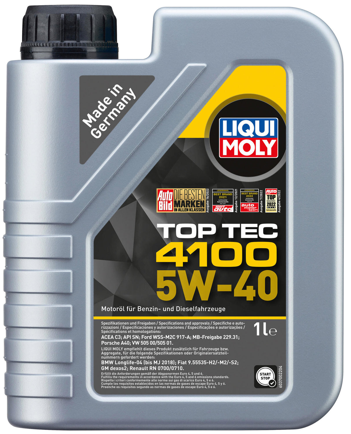 Liqui moly motor oil top tec 4100. top tec 5w-40 1 ltr.