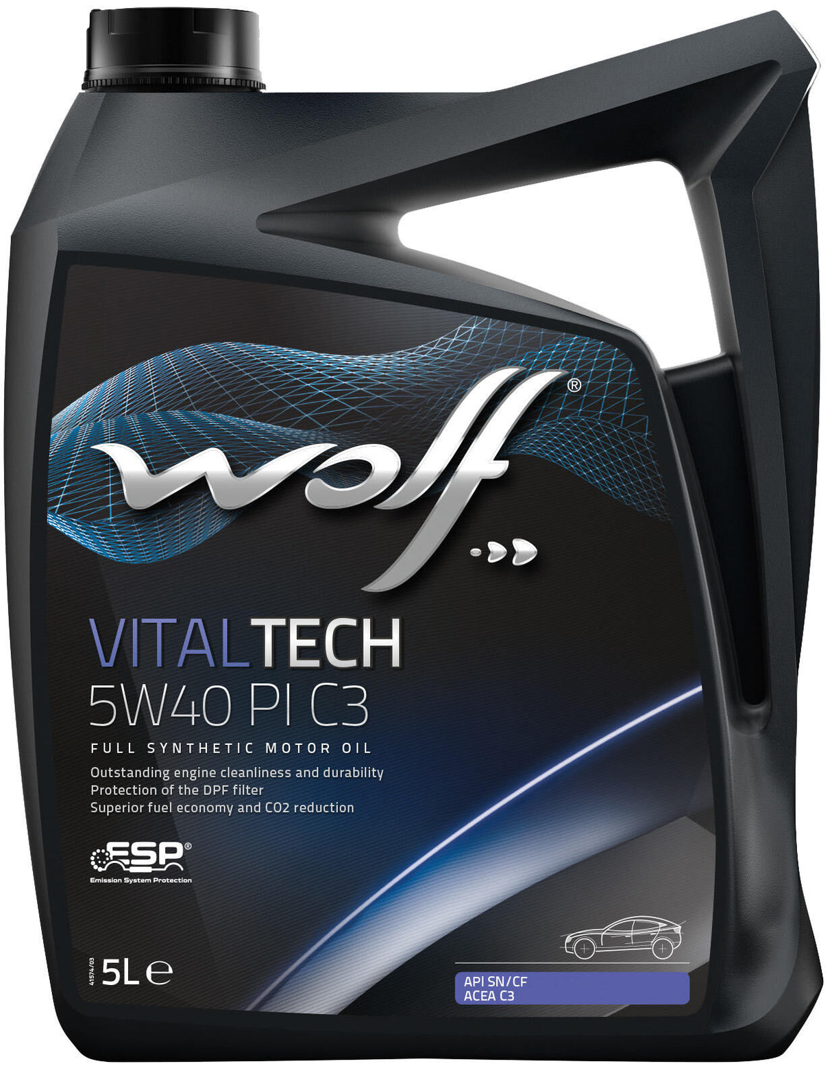 Wolf motor oil vitaltech pi c3 . motoroil 5w40 5l vitaltech pi c3