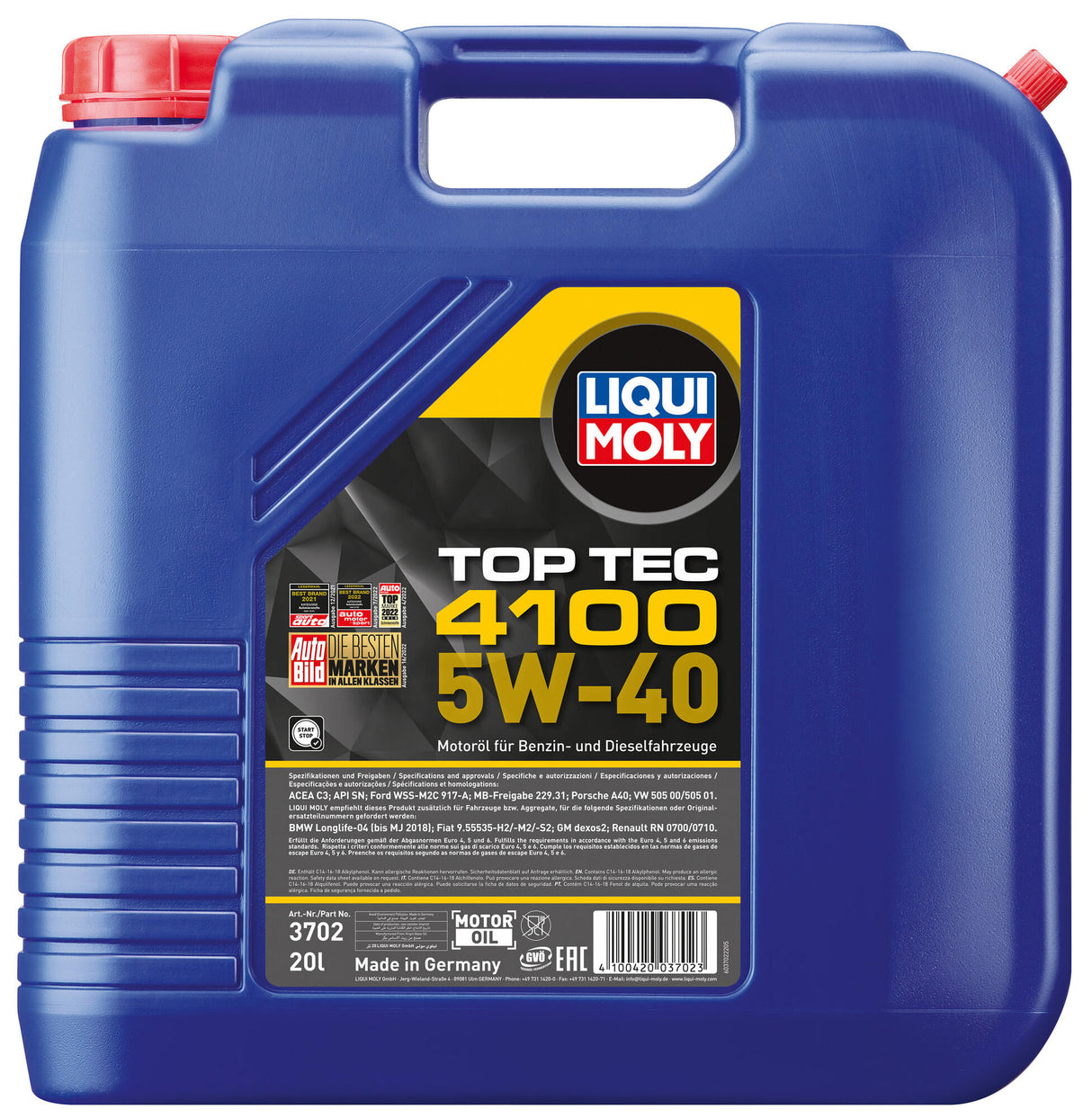 Liqui moly motorolie top tec 4100 . top tec 4100 20l 5w-40