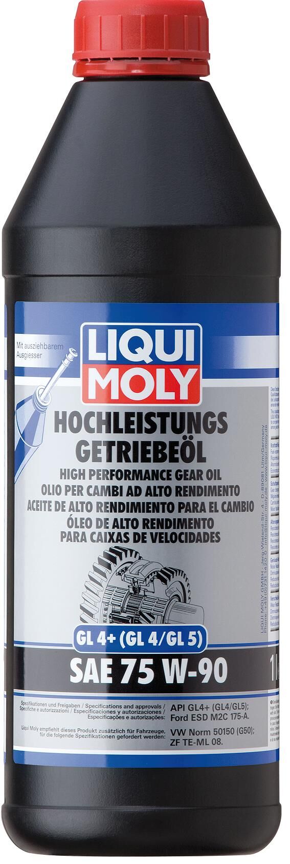 Liqui moly transmission oil gl 4+ gear oil gl4+ 1ltr. sae75w-90