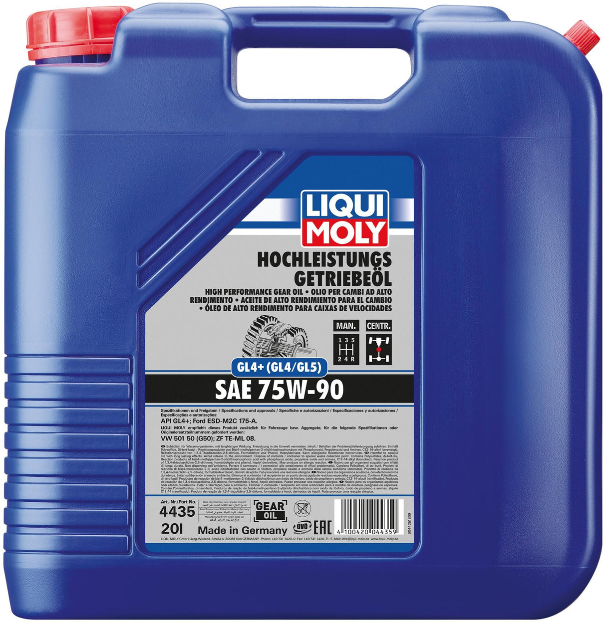 Liqui moly transmission oil gl 4+ gear oil 75w-90 20l lm