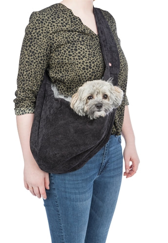 Trixie hundväska mag bärare mjuk svart grå