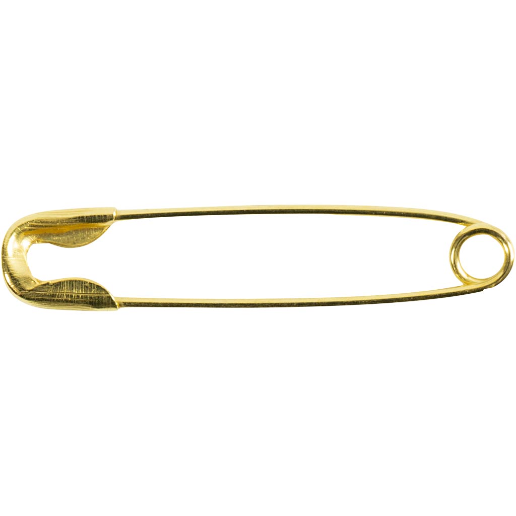 Creativ company safety pins, l: 22 mm, thickness 0.6 mm, gold, 500 pieces 1 box