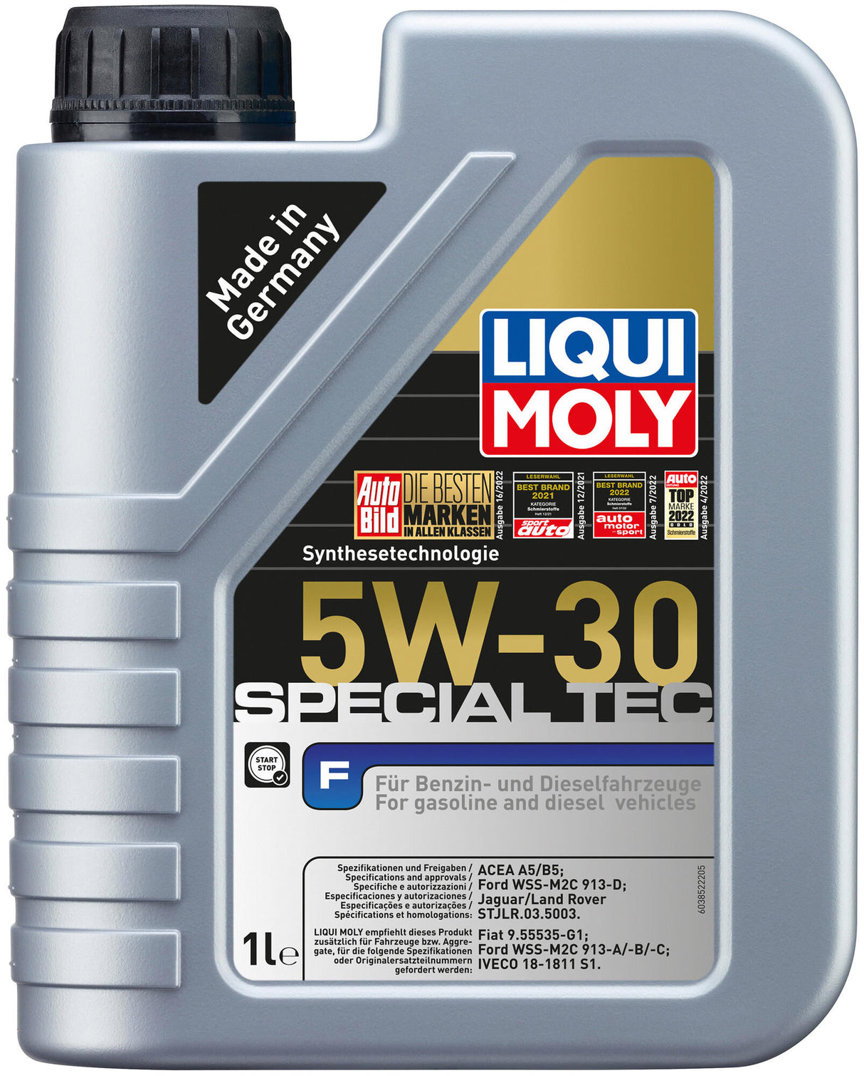 Liqui moly motor oil special tec f . special tec f 5w-30 1l motor oil