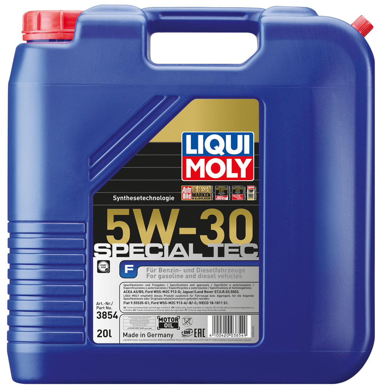 Liqui moly motor oil special tec f . special tec f 5w-30 20l motor oil