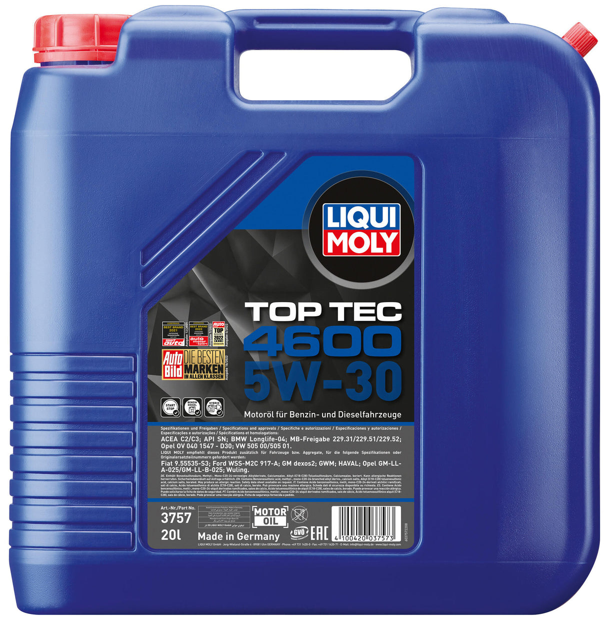 Liqui moly motorolie top tec 4600. motorolie 5w30 20l top tec 4600