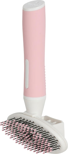 Zolux Anah slicker brush soft retractable pink white