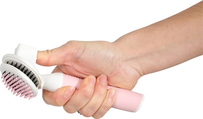 Zolux Anah slicker brush soft retractable pink white