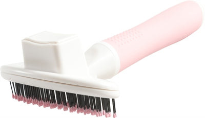 Zolux Anah slicker brush soft retractable pink white