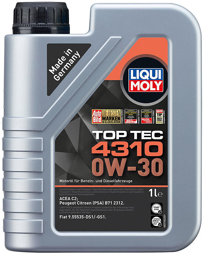 Liqui moly motor oil top tec 4310 . oil top tec 4310 0w-30 1l