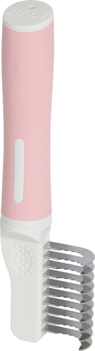 Zolux Anah detangling comb 10 blades pink white