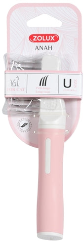 Zolux Anah detangling comb 10 blades pink white