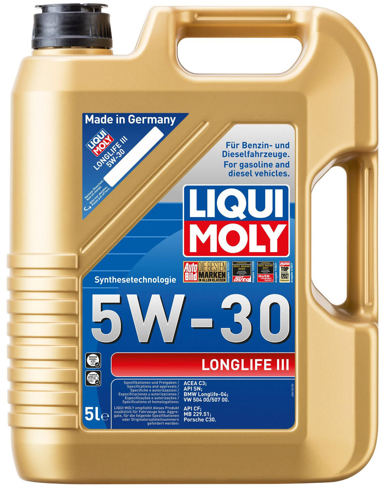 Liqui moly motor oil longlife iii . motoroil 5w-30 ll-iii 5l